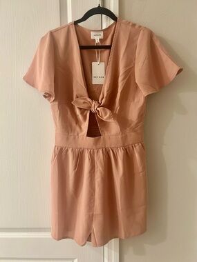 Heyson Blush Pink Tie-Front Romper Size Large
